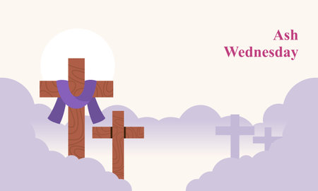 Ash Wednesday is a Christian holy day of prayer and fastingのイラスト素材