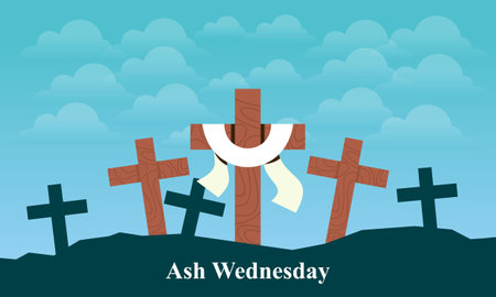 Ash Wednesday is a Christian holy day of prayer and fastingのイラスト素材