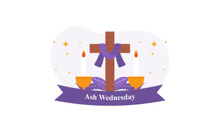 Ash Wednesday is a Christian holy day of prayer and fastingのイラスト素材