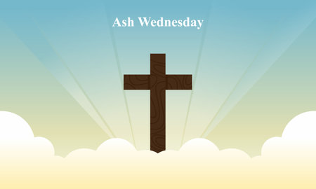 Ash Wednesday is a Christian holy day of prayer and fastingのイラスト素材