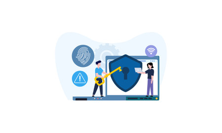 People and cyber security illustration conceptのイラスト素材