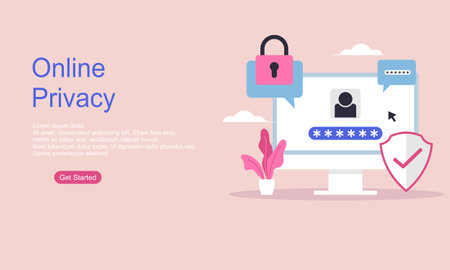 Online privacy vector illustration conceptのイラスト素材