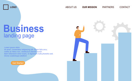 Landing page template of business conceptのイラスト素材
