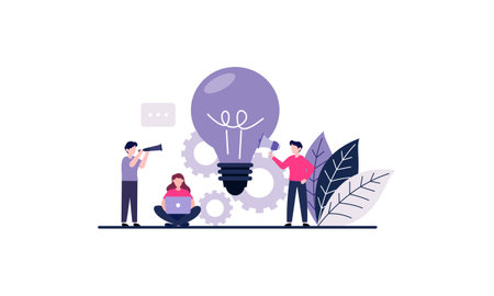 People works from home. Remote work at home hybrid office illustrationのイラスト素材