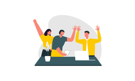 Good successful teamwork concept illustrationのイラスト素材