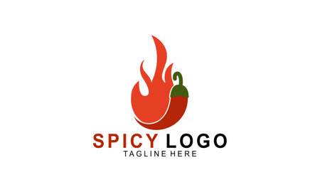 Spicy food logo design vectorのイラスト素材