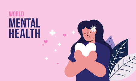 Mental health awareness concept illustrationのイラスト素材