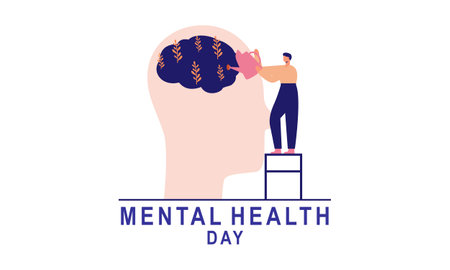 Mental health awareness concept illustrationのイラスト素材