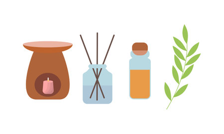 Homeopathy, aromatherapy, natural traditional medicine set