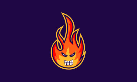 Fire gaming logo template vectorのイラスト素材