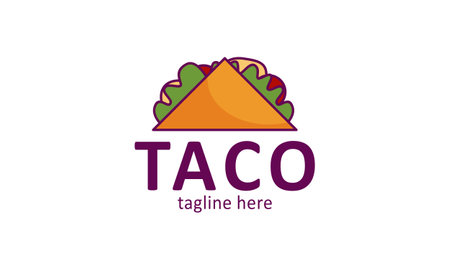 Taco mascot cartoon vector icon illustration. Cute Taco Kid Character With Bellのイラスト素材