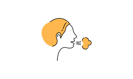 Allergy symptoms line icon. Infectious diseases, colds, fluのイラスト素材