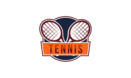 Tennis racket and ball logo design vectorのイラスト素材