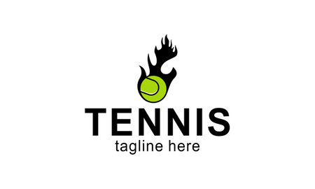 Tennis racket and ball logo design vectorのイラスト素材