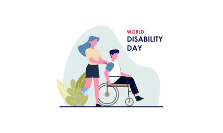 Flat design international day of people with disability illustrationのイラスト素材