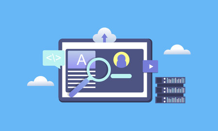 Management system, CMS, website software, security, website builder conceptのイラスト素材