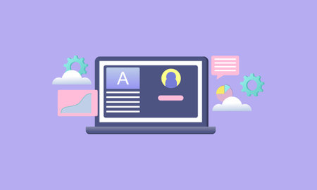 Management system, CMS, website software, security, website builder conceptのイラスト素材