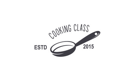 Vintage cooking class and food labels emblems badges logo culinary school cooking coursesのイラスト素材