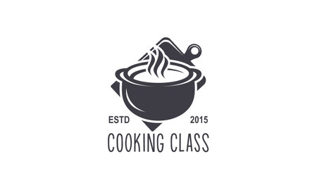 Vintage cooking class and food labels emblems badges logo culinary school cooking coursesのイラスト素材