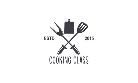 Vintage cooking class and food labels emblems badges logo culinary school cooking coursesのイラスト素材