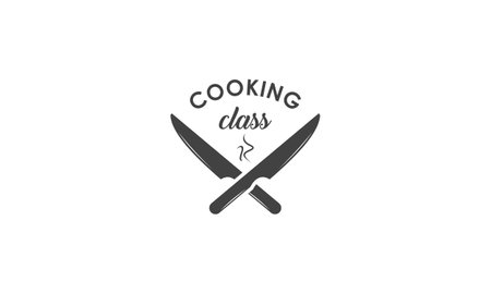Vintage cooking class and food labels emblems badges logo culinary school cooking coursesのイラスト素材