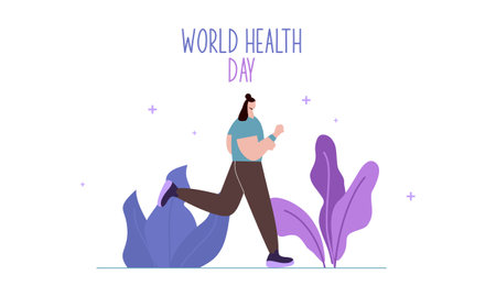 World health day illustration concept with characters people illustrationのイラスト素材