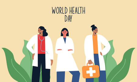 World health day illustration concept with characters people illustrationのイラスト素材