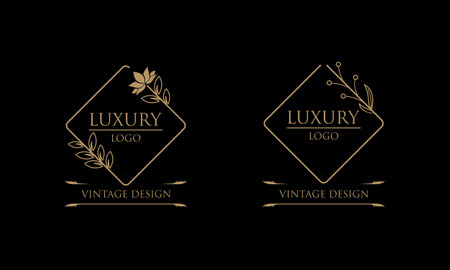 Vintage decorations elements and frames gold colorのイラスト素材