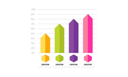 Bar chart, infographic template for presentation vector illustrationのイラスト素材