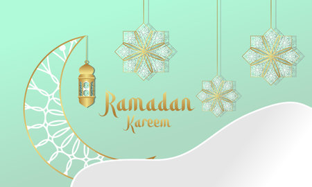 Ramadan Kareem of islamic festival design with islamic decorationsのイラスト素材