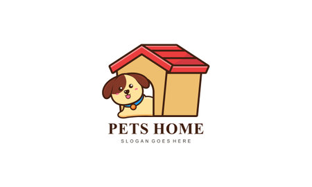 Pet home mascot cartoon style illustrationのイラスト素材