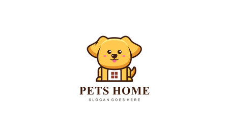 Pet home mascot cartoon style illustrationのイラスト素材