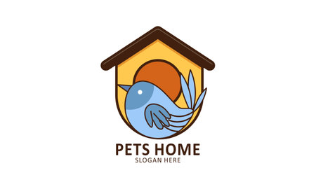 Pet home mascot cartoon style illustrationのイラスト素材