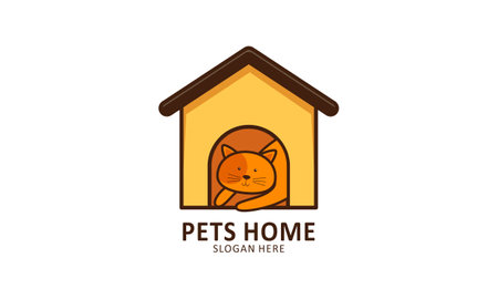 Pet home mascot cartoon style illustrationのイラスト素材