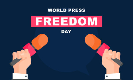 Flat design world press freedom day illustrationのイラスト素材