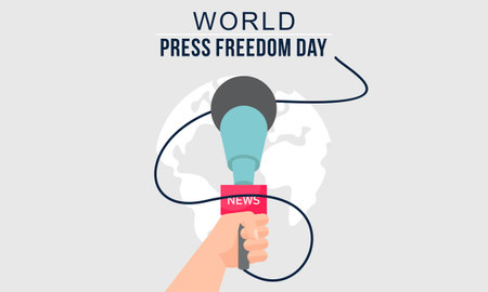 Flat design world press freedom day illustrationのイラスト素材