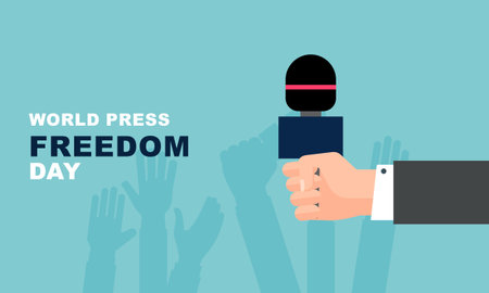 Flat design world press freedom day illustrationのイラスト素材