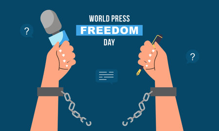 Flat design world press freedom day illustrationのイラスト素材