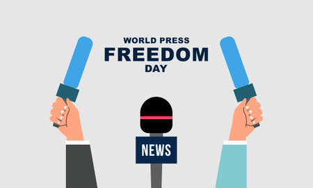Flat design world press freedom day illustrationのイラスト素材