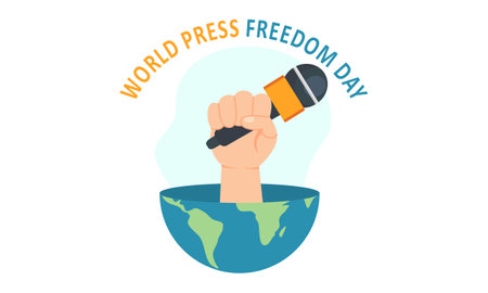 Flat design world press freedom day illustrationのイラスト素材
