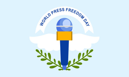 Flat design world press freedom day illustrationのイラスト素材