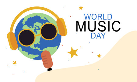 World music day with musical instruments vectorのイラスト素材
