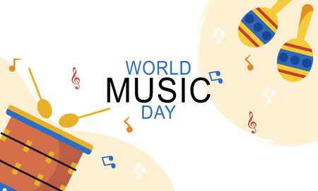World music day with musical instruments vectorのイラスト素材