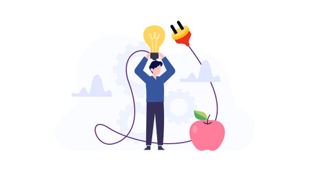 Problem and solution in business solving to look idea conceptのイラスト素材