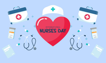 International nurses day backgroundのイラスト素材