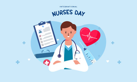 Flat international nurses day illustration vector