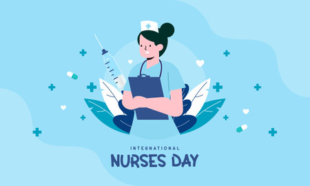 Flat international nurses day illustration vectorのイラスト素材