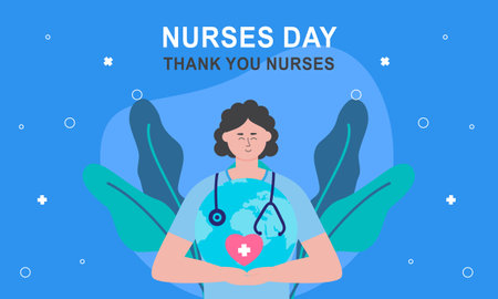 Flat international nurses day illustration vectorのイラスト素材
