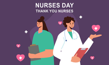 Flat international nurses day illustration vectorのイラスト素材