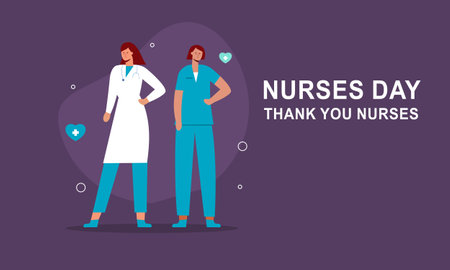 Flat international nurses day illustration vectorのイラスト素材